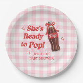 She's Ready to Pop Soda Baby Shower Pappteller (Vorderseite)