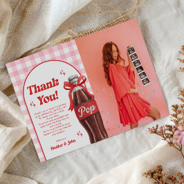 She's Ready to Pop Soda Baby Shower Photo Dankeskarte