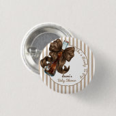 She's Ready To Pop Soda Bow Baby Shower Button (Vorne & Hinten)