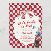 She's Ready to Pop Soda boy Baby Shower Einladung (Vorne/Hinten)