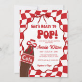 She's ready to pop soda cola baby shower  einladung (Vorderseite)