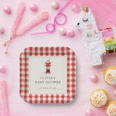 She's Ready to Pop Soda Gingham Baby Shower Party Pappteller (Party)