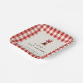 She's Ready to Pop Soda Gingham Baby Shower Party Pappteller (Gewinkelt)