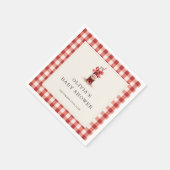 She's Ready to Pop Soda Gingham Baby Shower Party Serviette (Ecke)