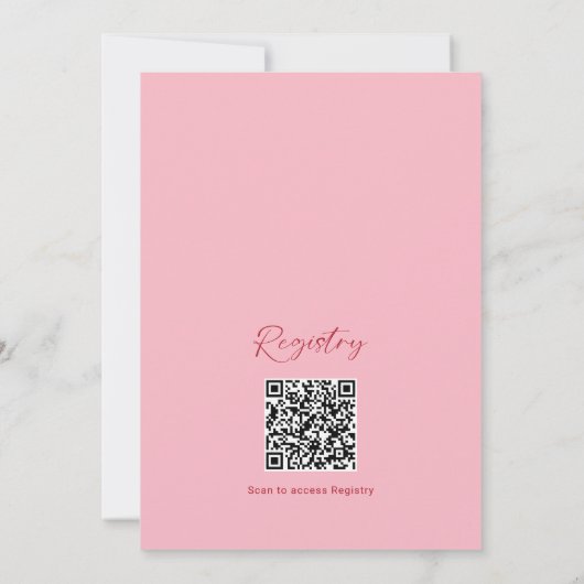 She's the Cherry on Top Bridal Shower QR Registry Einladung (Rückseite)