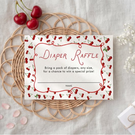 She's the Cherry on top Diaper Raffle  Begleitkarte