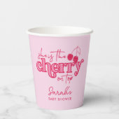 'She's the Cherry on Top' Paper Cups - Baby Shower Pappbecher (Rückseite)