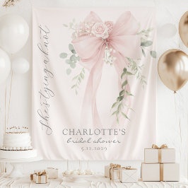 She's tying a knot Bow Bridal Shower Wandteppich