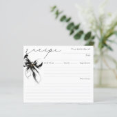 She's Tying the Knot Black Bow Bridal Recipe Card (Stehend Vorderseite)