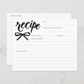 She's Tying the Knot Black Bow Bridal Recipe Card (Vorne/Hinten)