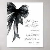 She's Tying The Knot Black Bow Bridal Shower Poster (Vorne)