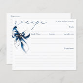 She's Tying the Knot Blue Bow Bridal Recipe Card (Vorne/Hinten)