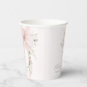 She's tying the knot Blush Bow Bridal Shower Pappbecher (Rechts)