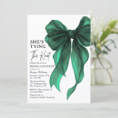 She's Tying The Knot Bow Bridal Luncheon Einladung (Stehend Vorderseite)