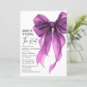 She's Tying The Knot Bow Bridal Luncheon Einladung (Stehend Vorderseite)