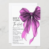 She's Tying The Knot Bow Bridal Luncheon Einladung (Vorne/Hinten)