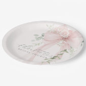 She's tying the knot Bow Bridal Shower Pappteller (Schrägansicht)