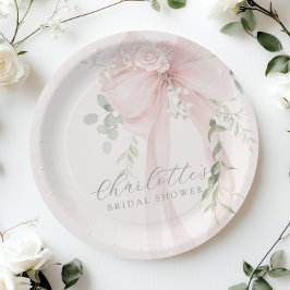 She's tying the knot Bow Bridal Shower Pappteller