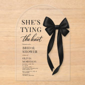 She's Tying The Knot Bridal Shower Acryleinladungen (Vorderseite)