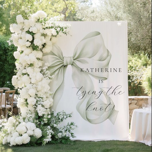 She's tying the Knot Bridal Shower Backdrop Wandteppich