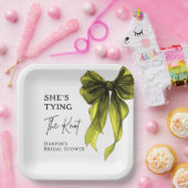 She's Tying The Knot Chartreuse Bow Bridal Shower Pappteller (Party)