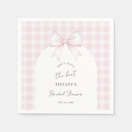 She's Tying The Knot Elegant Bow Bridal Shower Serviette