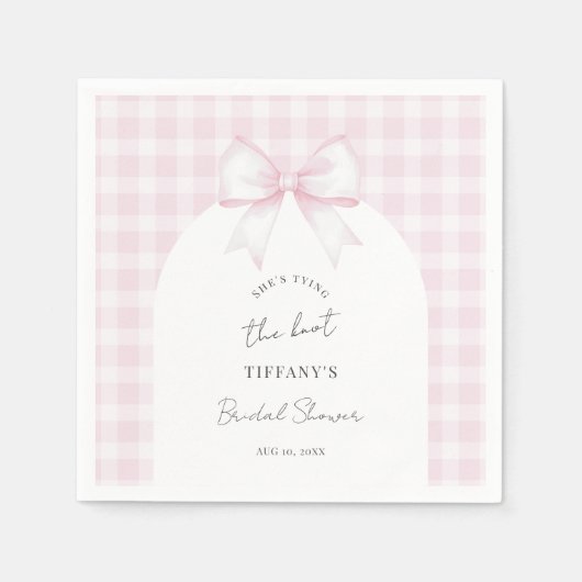 She's Tying The Knot Elegant Bow Bridal Shower Serviette (Vorderseite)