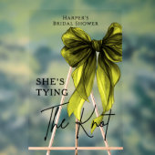 She's Tying The Knot Green Bow Welcome Sign Acrylschild (Neutral)