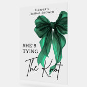 She's Tying The Knot Green Bow Welcome Sign Acrylschild (Winkel)