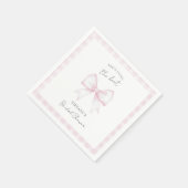 She's Tying The Knot Pink Blush Bow Bridal Shower Serviette (Ecke)