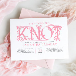 She's Tying The Knot Pink Bow Bridal Shower Einladung