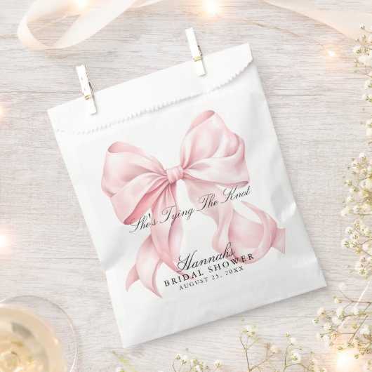 She's Tying The Knot Pink Bow Geschenktütchen (Ausgeschnitten)