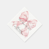 She's Tying The Knot Pink Bow Napkins Serviette (Ecke)