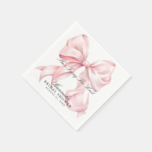 She's Tying The Knot Pink Bow Napkins Serviette (Ecke)