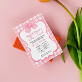 She's Tying the Knot Pink White Bridal Shower Einladung