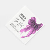 She's Tying The Knot Purple Bow Bridal Shower Serviette (Ecke)