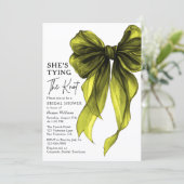 She's Tying The Knot QR Code Bridal Shower Einladung (Stehend Vorderseite)