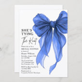 She's Tying The Knot QR Code Bridal Shower Einladung (Vorne/Hinten)