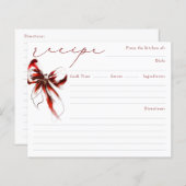 She's Tying the Knot Red Bow Bridal Recipe Card (Vorne/Hinten)