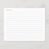 She's Tying the Knot Red Bow Bridal Recipe Card (Rückseite)