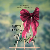 She's Tying The Knot Red Bow Welcome Sign Acrylschild (Neutral)