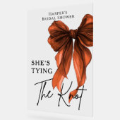 She's Tying The Knot Rust Orange Bow Welcome Sign Acrylschild (Winkel)