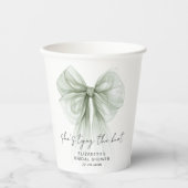 She's Tying The Knot Sage Bow Bridal Shower Pappbecher (Vorderseite)