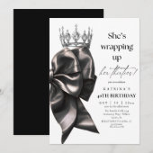 She's Wrapping Up Her thirties Bow 40th Birthday Einladung (Vorne/Hinten)