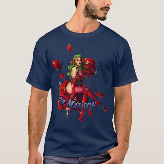 Shesha Manson Fantasy Elf Drag Queen Rose Look T-Shirt (Vorderseite)