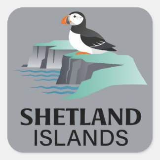 Shetland Islands Scotland United Kingdom Quadratischer Aufkleber