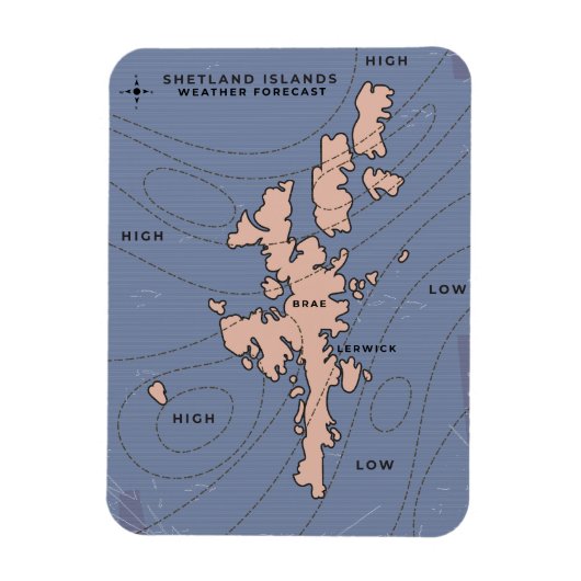 Shetland Islands Wetterprognose Magnet (Vertikal)
