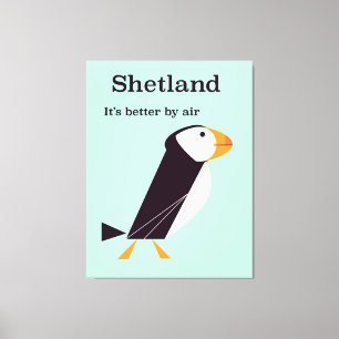 Shetland-Papageientaucher Vintage-Reiseposter Leinwanddruck