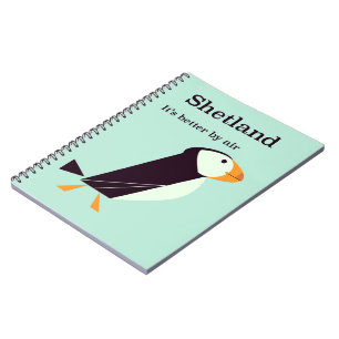 Shetland-Papageientaucher Vintage-Reiseposter Notizblock