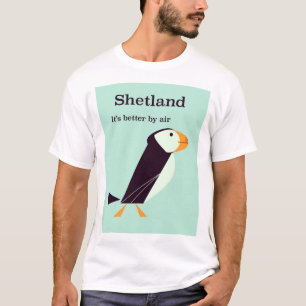 Shetland-Papageientaucher Vintage-Reiseposter T-Shirt